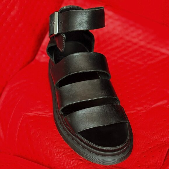Dr Martens Womens Black Leather Platform Gladiator Sandals - Clarissa (W US9) - Picture 2 of 6